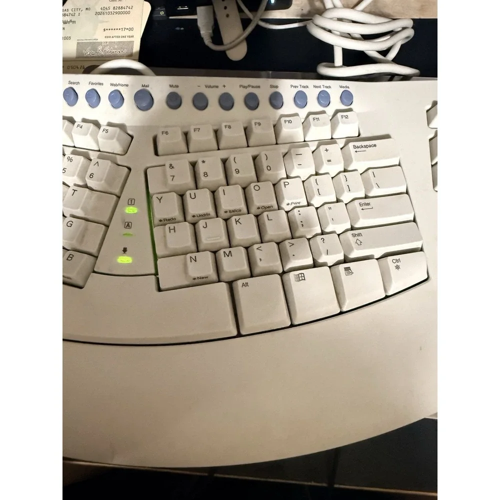 Microsoft Natural Pro Ergonomic USB PS/2 Keyboard Model RT9431 V:5FTW Tested